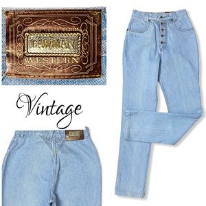 Lawman Vintage High Rise Blue Jeans Sz 25 x 33
